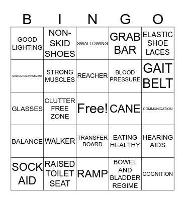 SAFETY BINGO Card