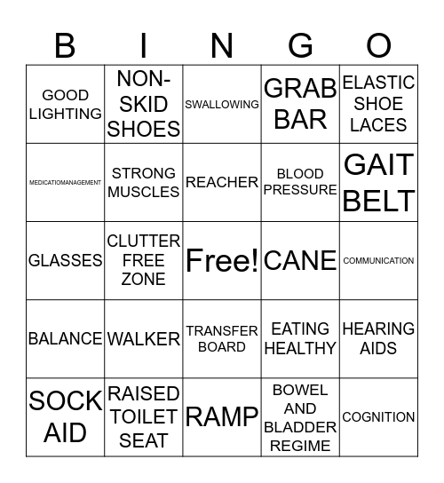 SAFETY BINGO Card