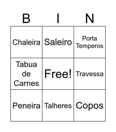 Chá da Pamela Bingo Card