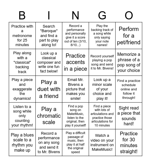 Weeks 7-8 [July 15 - 31] Bingo Card