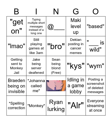 Better Call Jeremey Bingo Card