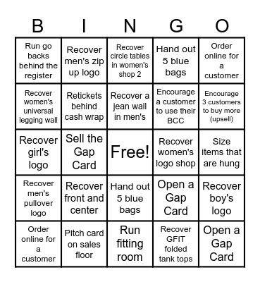 #GAPLOVE BINGO Card