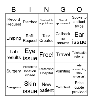 Fri-Yay Bingo Card