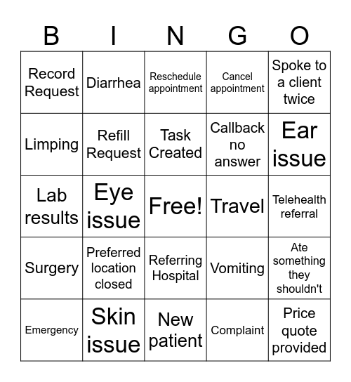 Fri-Yay Bingo Card