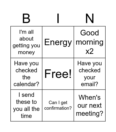 Brittney Bingo Card