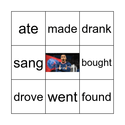 irregular verbs Bingo Card