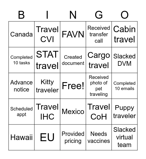 Fri-Yay Bingo Card