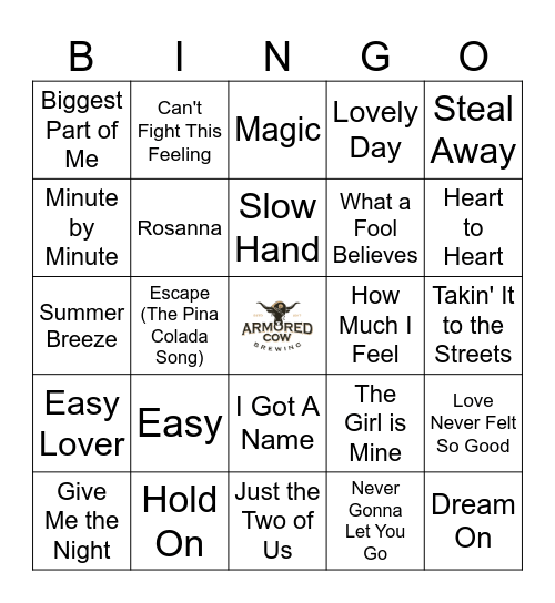 Yacht Rock Pt. 3 Bingo Card