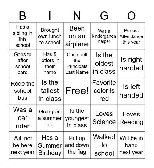 End Of The Year Bingo Card