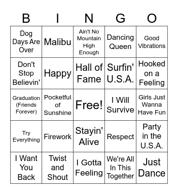 SINGO Bingo Card