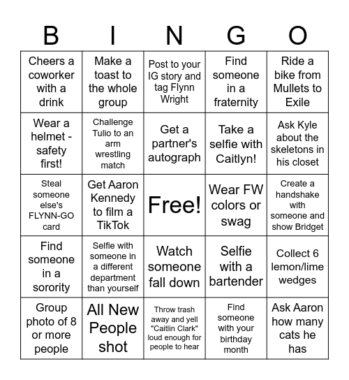 FLYNN-GO Bingo Card