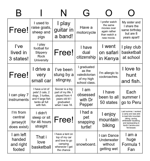 2024 Southland Intern Bingo Card
