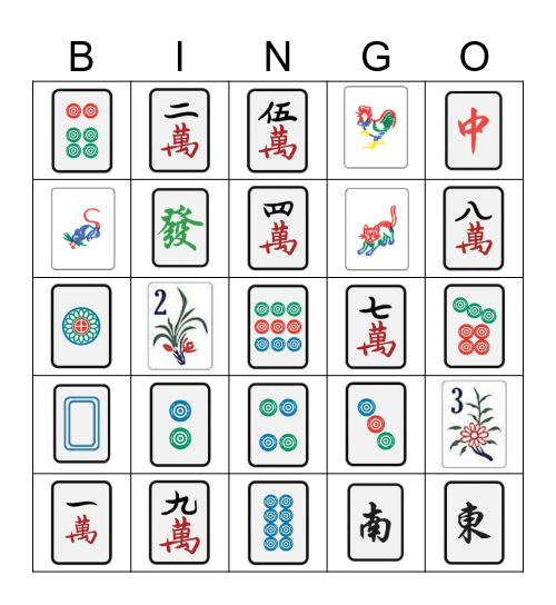 Mahjong Bingo Card