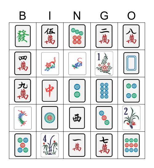 Mahjong Bingo Card