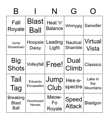Fall Guys Knockout Bingo Card