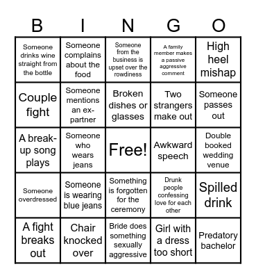 Wedding Time! Bingo Card