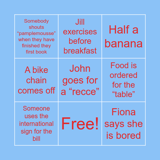 Eureka! Bingo Card