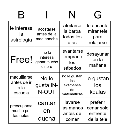 Acuerdos y Desacuerdos Bingo Card