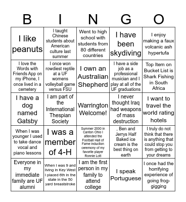 Fun Facts Breakfast Bingo Card