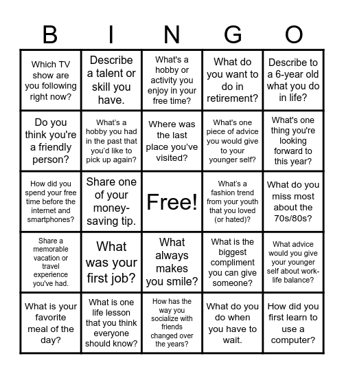 Human Bingo Card