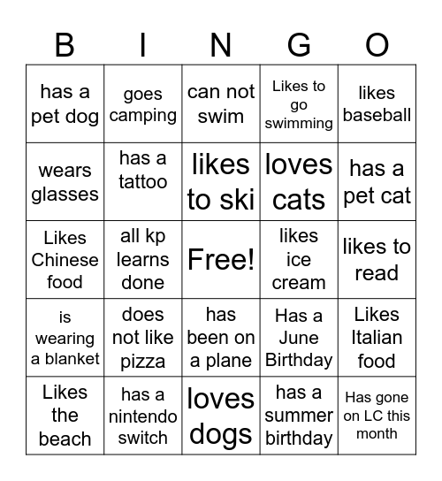 June Bingo Card