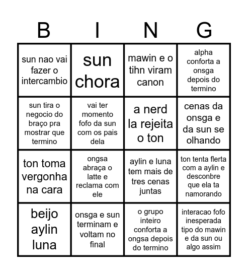 bingo ep 11 Bingo Card