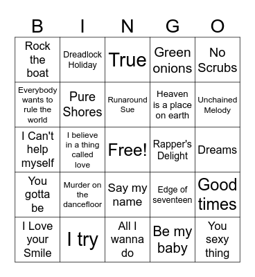 Roots Music Bingo 1 Bingo Card