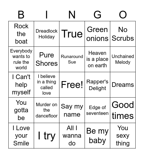 Roots Music Bingo 1 Bingo Card