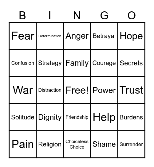 Resistance Chapters 45 - 46 Bingo Card