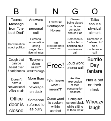 Welcome to the Circus Bingo Card