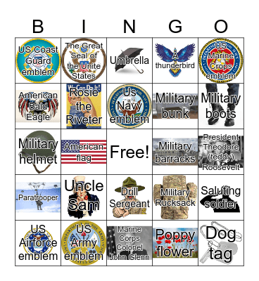 MILITARY Bingo Card