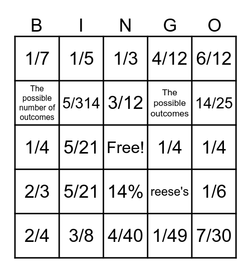 Probability BINGO Card