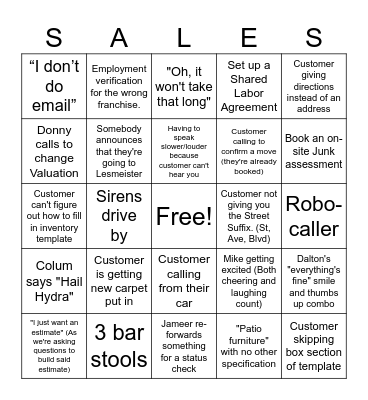 A week in the life of: Bingo Card