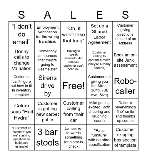 A week in the life of: Bingo Card