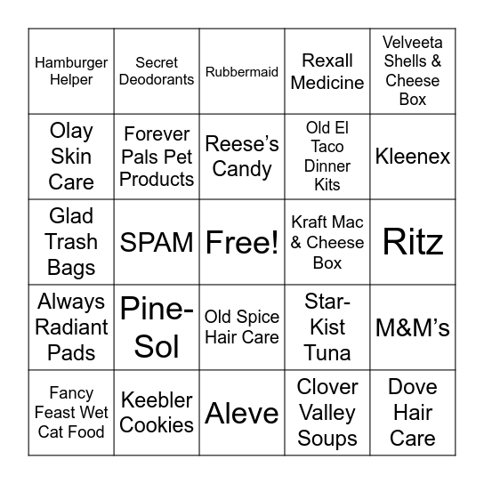 Dollar General Inventory Bingo Card