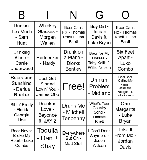 Drink Up Vol 3 Bingo Card