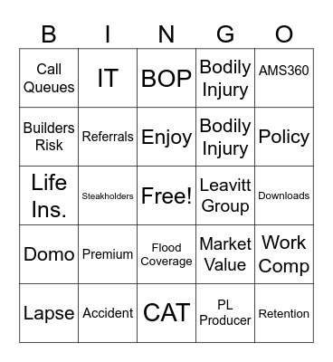 Lingo Bingo Card