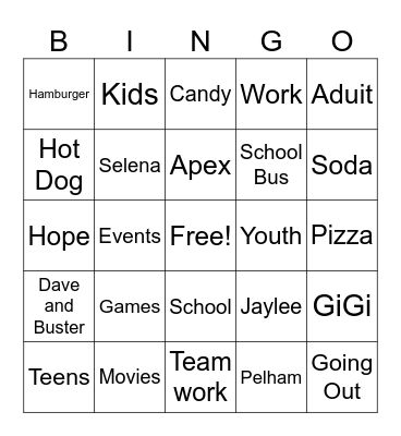 The Pelham Bingo made By Arrmani Bingo Card