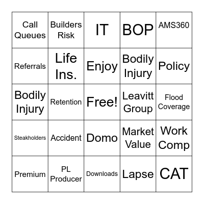 Lingo Bingo Card