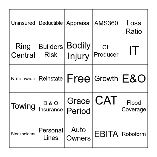 Lingo Bingo Card