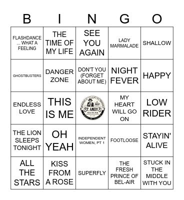 SONGS FROM MOVIES/TV Bingo Card