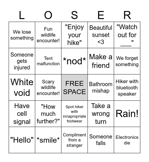 Three Idiots Bingo Card