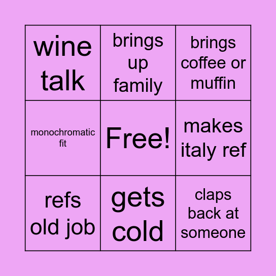 chwistina bingo Card