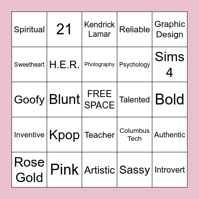 Birhtday Bingo Card