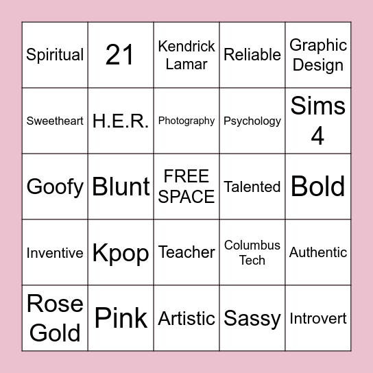 Birhtday Bingo Card
