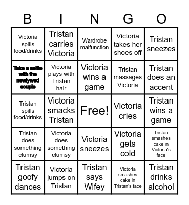 Wedding Bingo Card