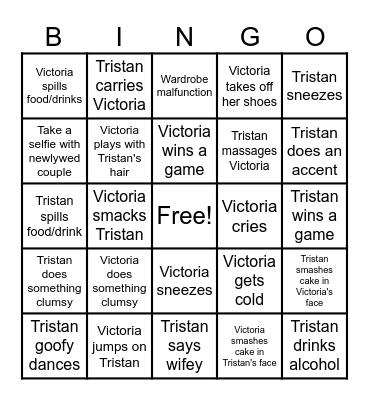 Wedding Bingo Card