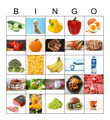 Food Bingo Card