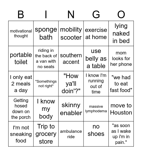 Shapes and Sizes Bingo Card