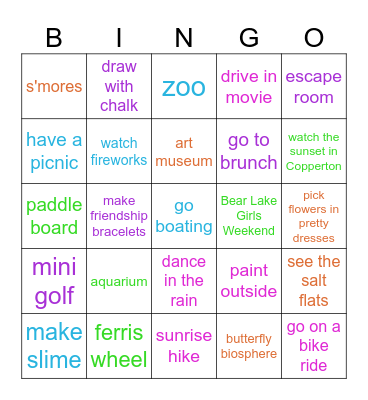 SUMMER 2024 Bingo Card